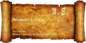 Neuman Erika névjegykártya